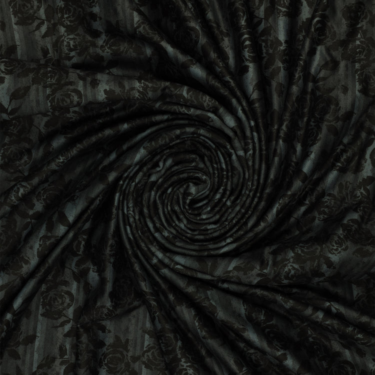 Grunge Gone Glam Fabric Collection - Gilded Garden Charcoal in Poly/Spandex: swirled BX17345X-12