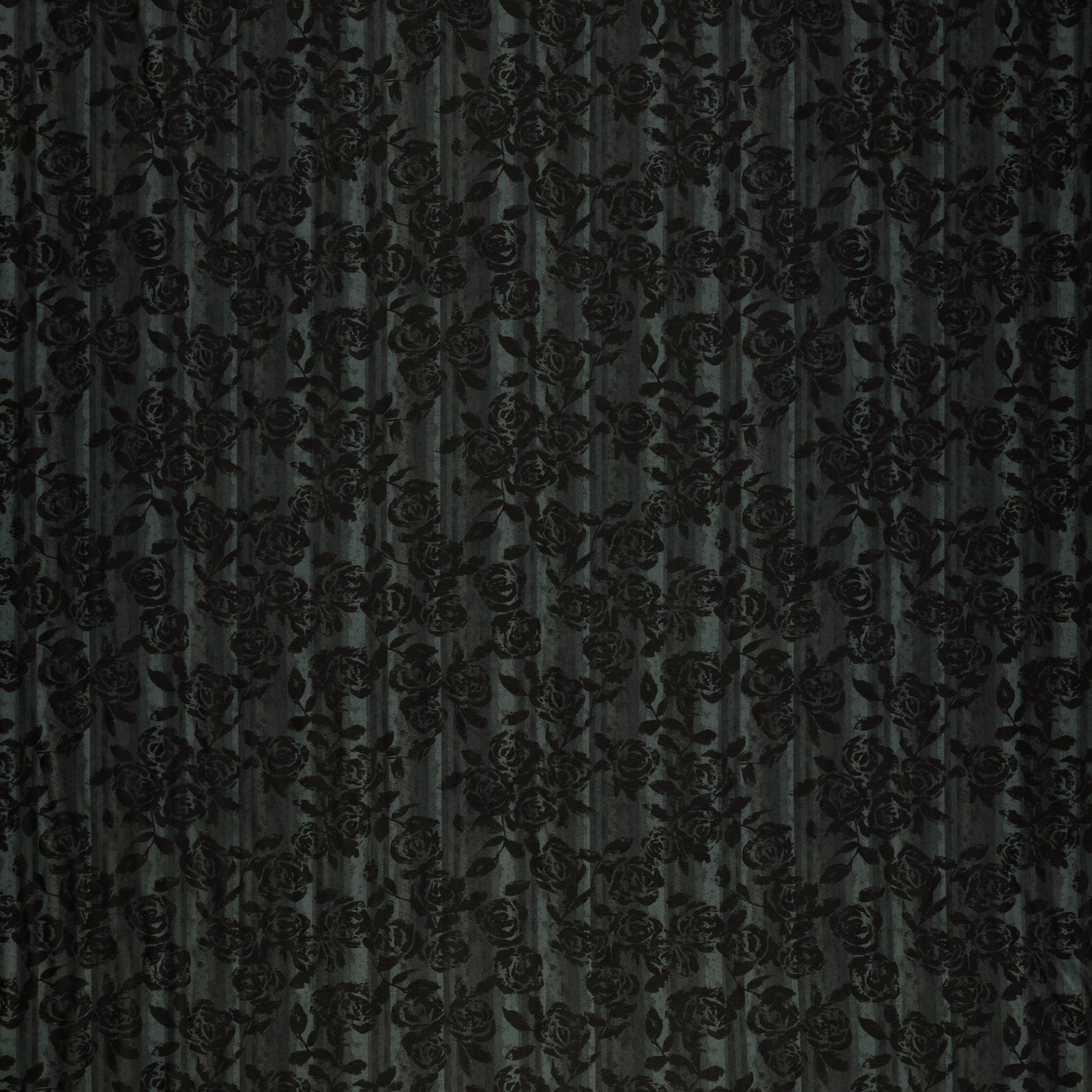 Grunge Gone Glam Fabric Collection - Gilded Garden Charcoal in Poly/Spandex: Dark charcoal gray fabric with an intricate black floral lace overlay pattern BX17345X-12