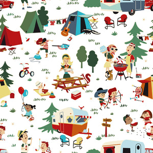 Happy Haven Fabric Collection - Campground White