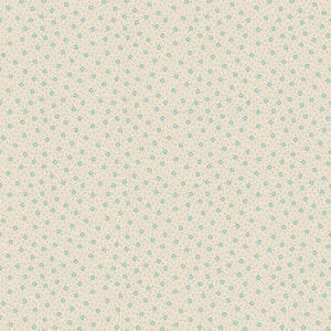 A repeating pattern of small teal geometric shapes on a warm cream background, filling the entire frame.