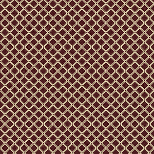 Northanger Abbey Tilney Merlot fabric with cream lattice diamonds on a deep merlot background.