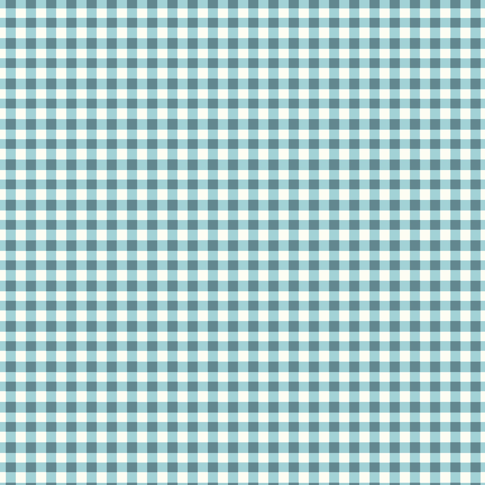 Cotton Nook Plaid Blue fabric with aqua, blue-gray and cream gingham checks.