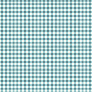 Cotton Nook Plaid Blue fabric with aqua, blue-gray and cream gingham checks.