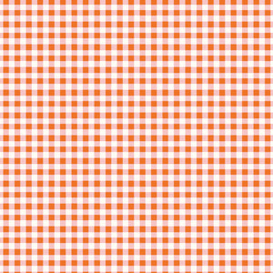 Cotton Nook Plaid Orange fabric with orange, blush pink and cream gingham checks.