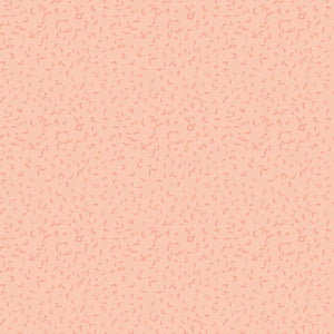 Blush pink fabric with scattered tiny coral leaf motifs