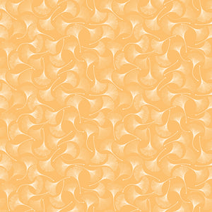 A seamless repeating pattern of stylized ginkgo leaves in shades of orange, yellow, and cream, arranged in a swirling, overlapping design.