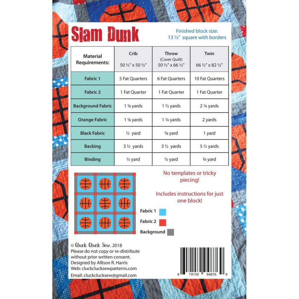 Slam Dunk Quilt Pattern image # 78070