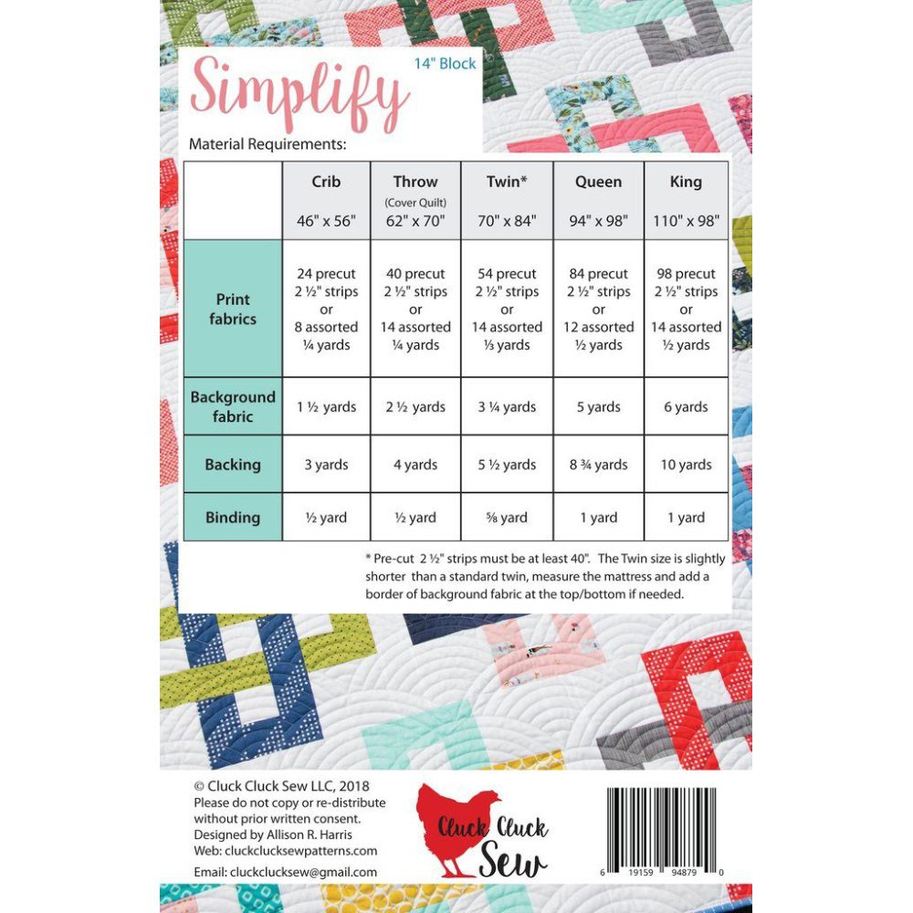 Simplify Quilt Pattern