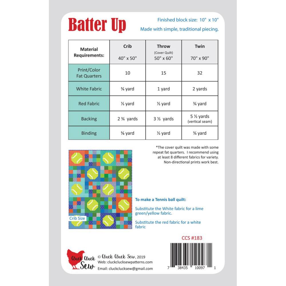Batter Up Quilt Pattern image # 77659