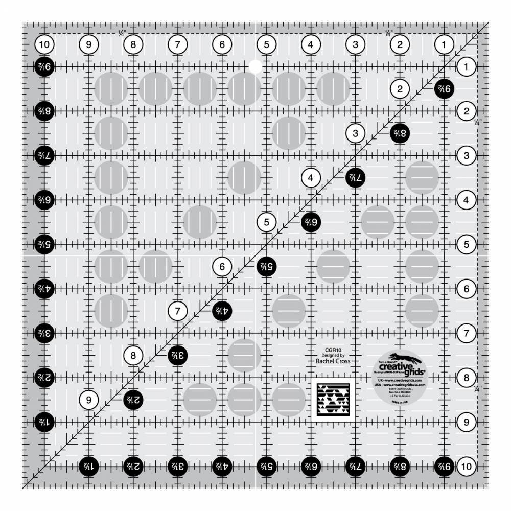 Quilting Ruler 10-1/2" x 10-1/2", Creative Grids image # 28902