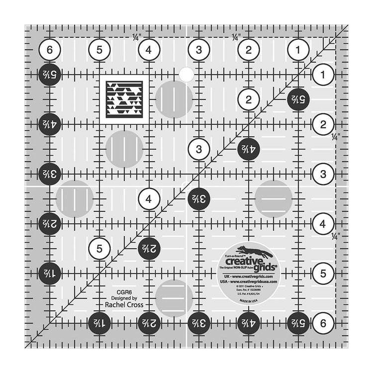 Quilting Ruler 6-1/2" Square, Creative Grids image # 28947