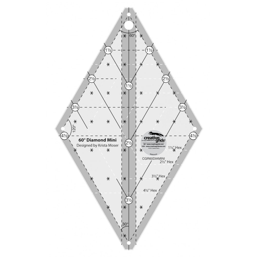 Creative Grids 60 Degree Mini Diamond Ruler image # 58316