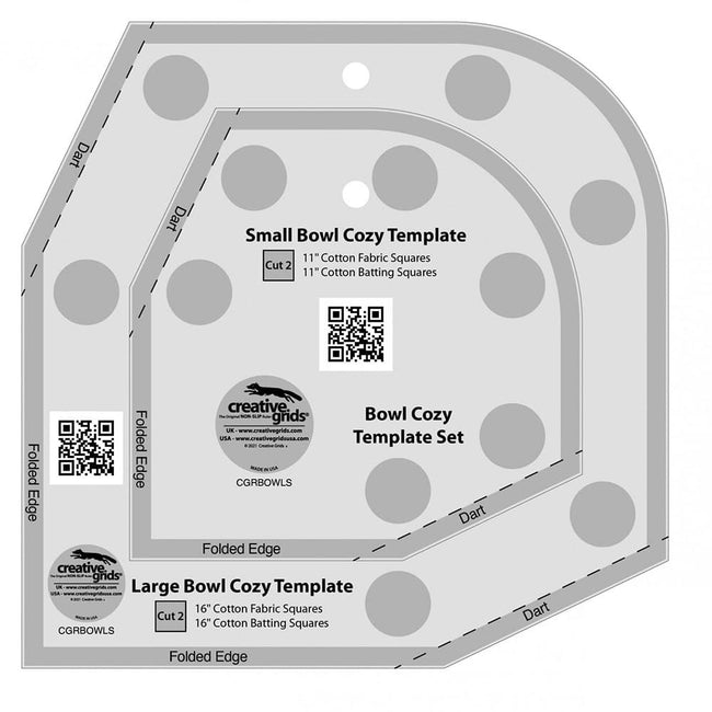 Creative Grids Bowl Cozy Template Set Ruler