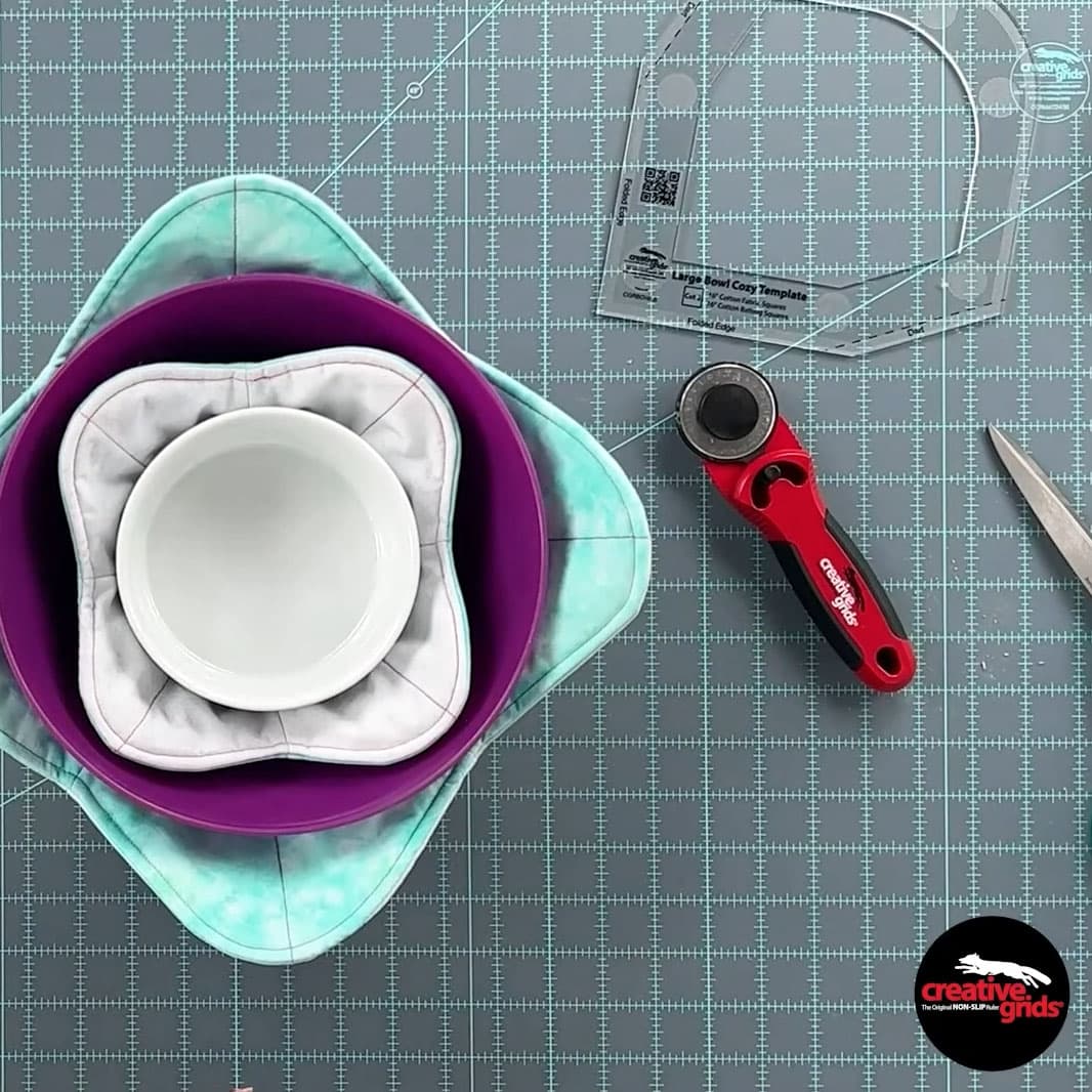 Creative Grids Bowl Cozy Template Set Ruler
