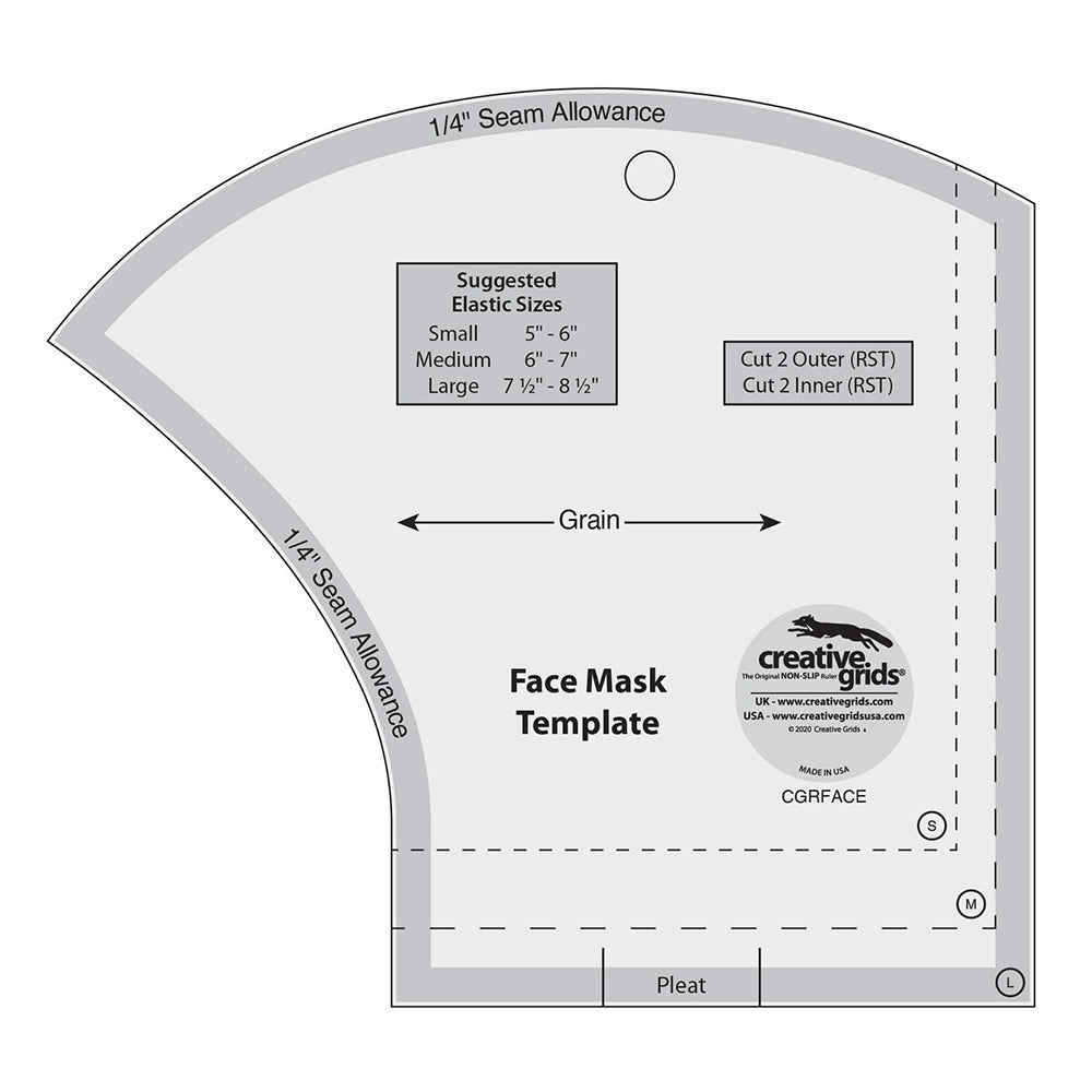 Creative Grids, Face Mask Template Ruler image # 66420
