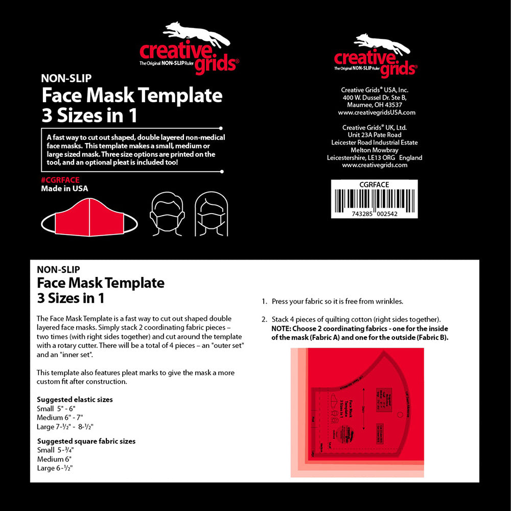Creative Grids, Face Mask Template Ruler image # 66511
