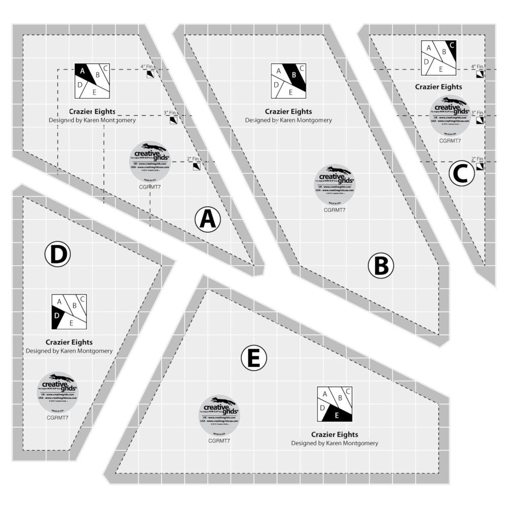 Creative Grids Crazier Eights Template Set - 5pc image # 58279