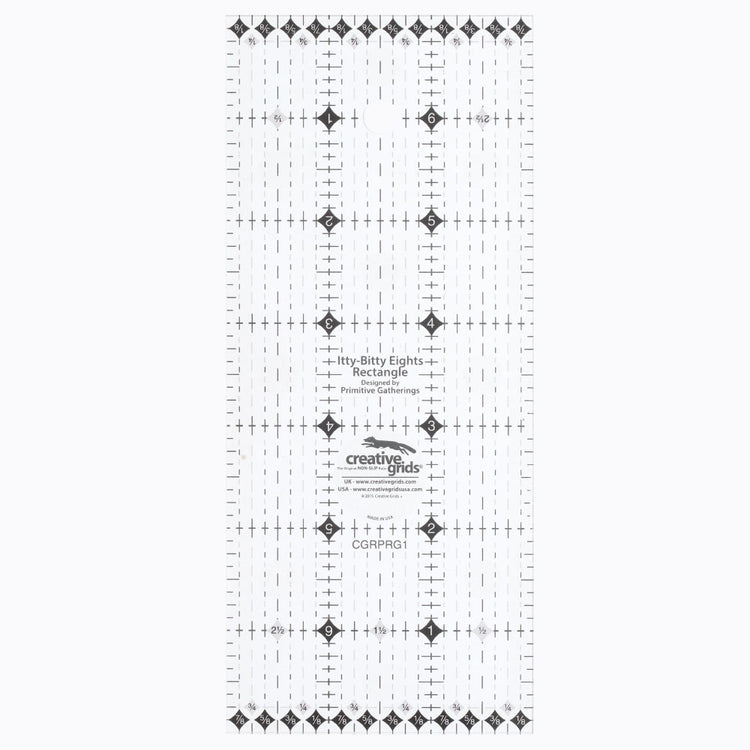 Itty-Bitty Eights Rectangle Ruler 3in x 7in, Creative Grids