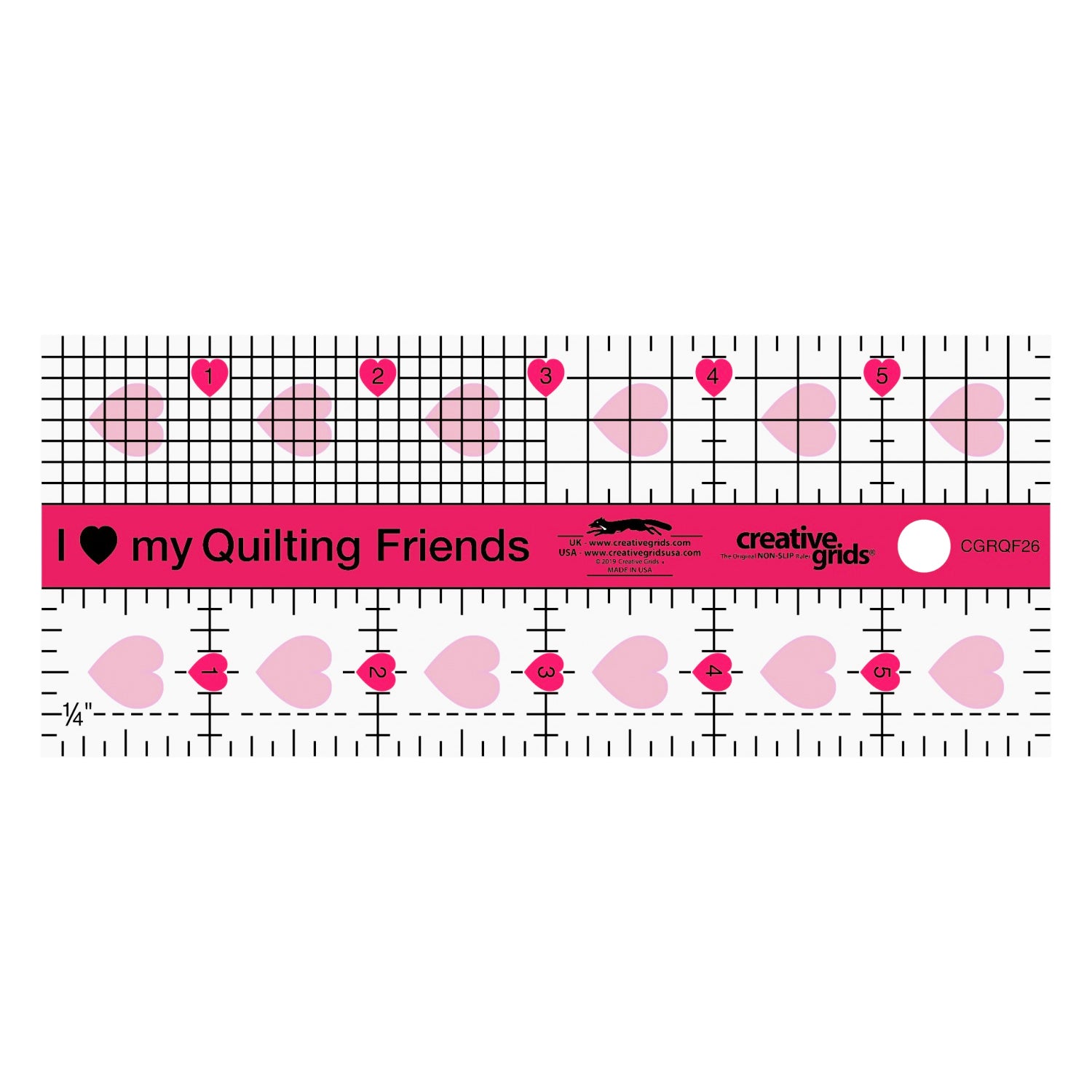 Happy Friend Ruler I Love My Quilting Friends Ruler, Creative Grids