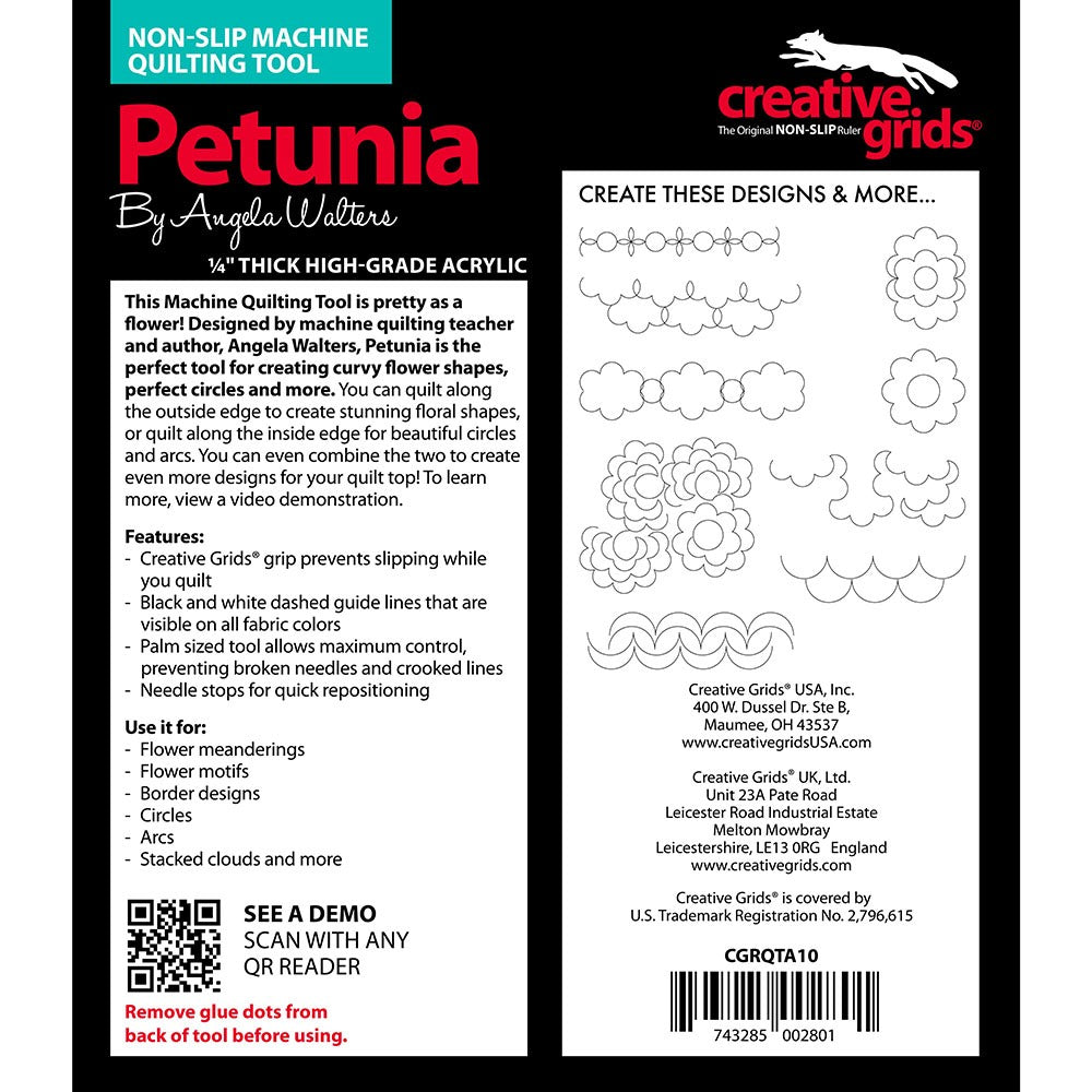 Petunia Machine Quilting Template Ruler, Creative Grids image # 96164