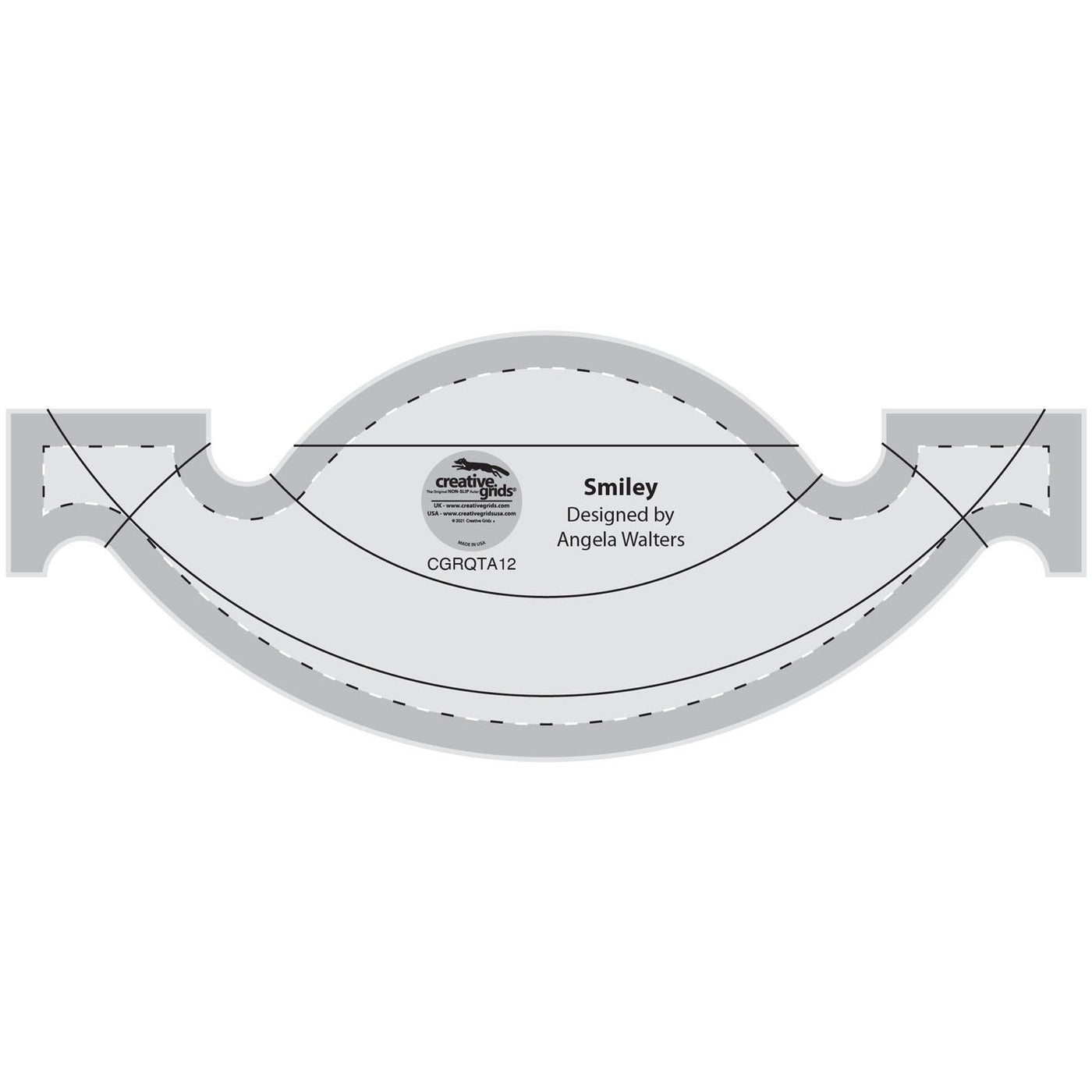 Smiley Machine Quilting Template Ruler, Creative Grids image # 96162