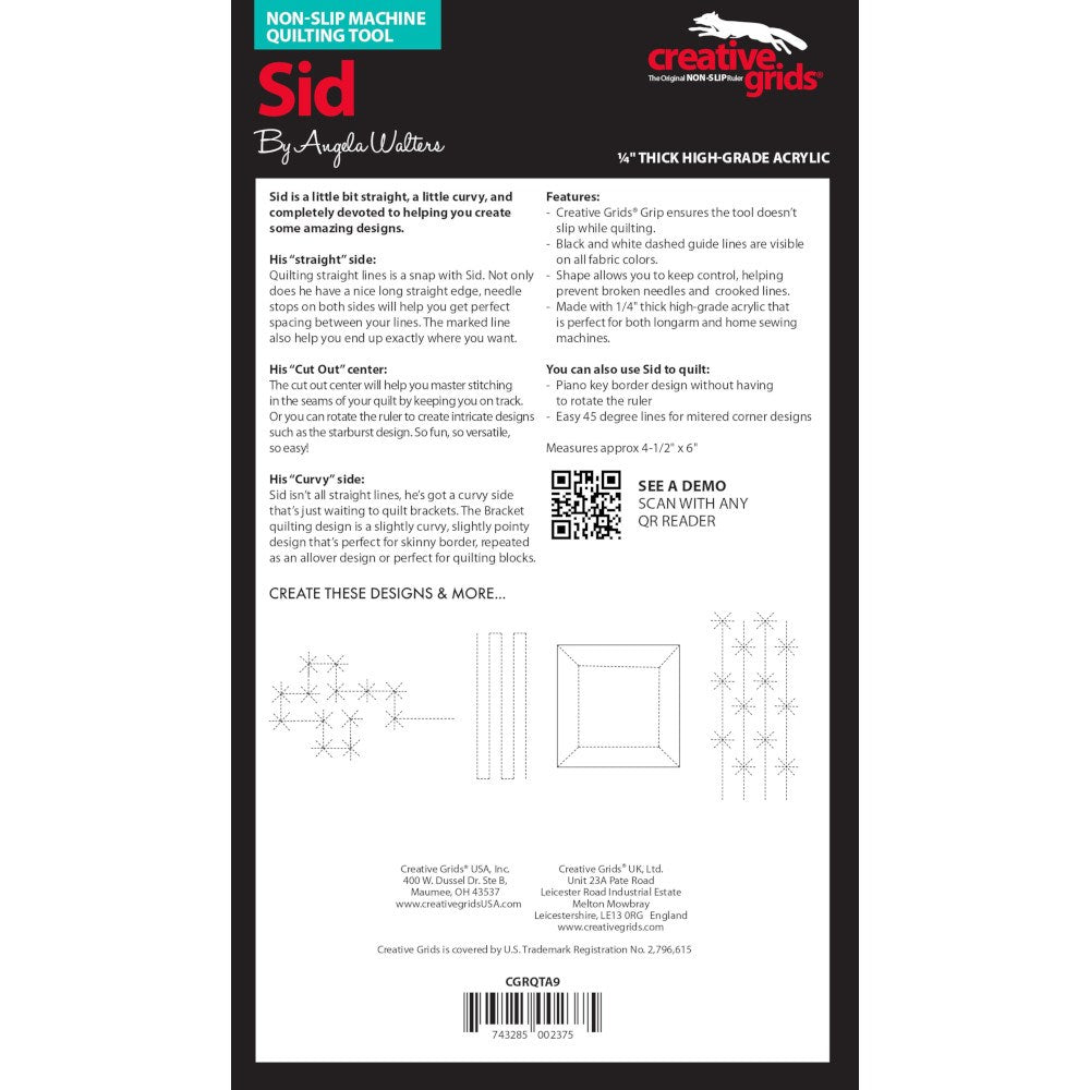 Sid Machine Quilting Tool, Creative Grids image # 54251