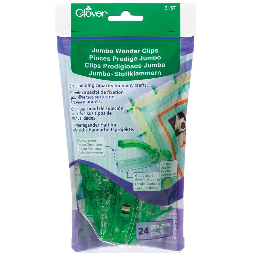 Jumbo Wonder Clips, Neon Green (24 Pk) image # 87692