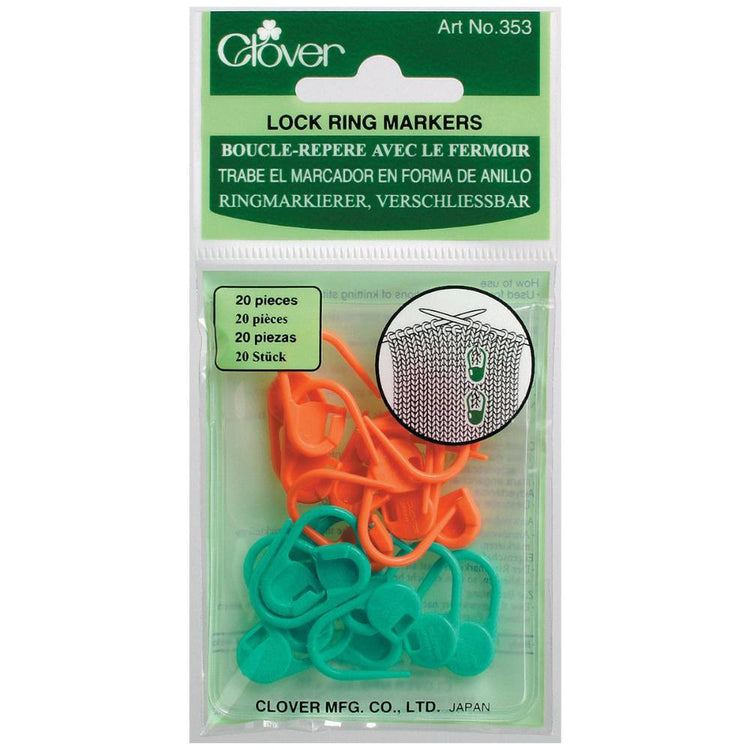 Knitting Lock Ring Markers, Clover image # 86757