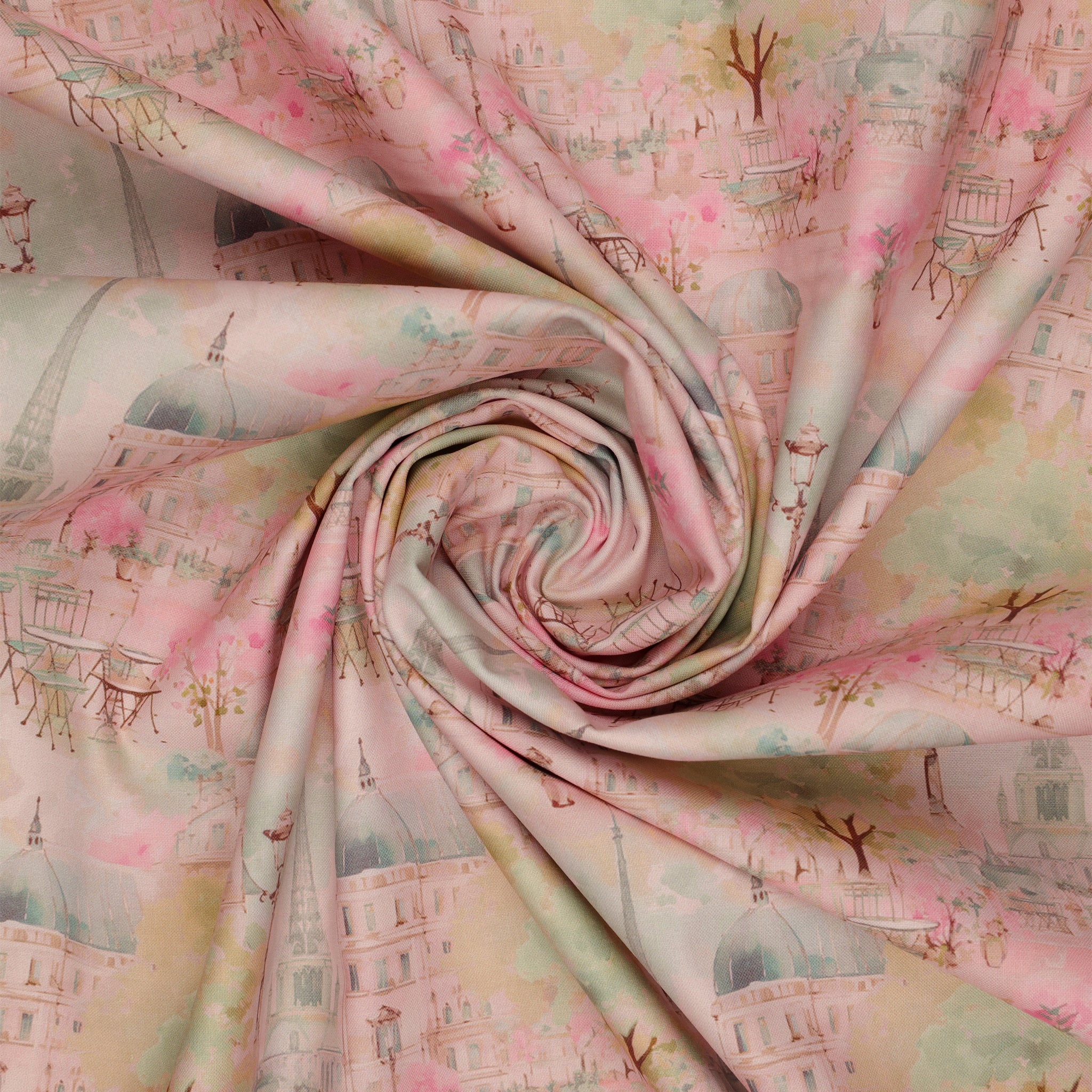 En Vogue Fabric Collection - Paris en Vogue Pink: swirled CL64250101-01