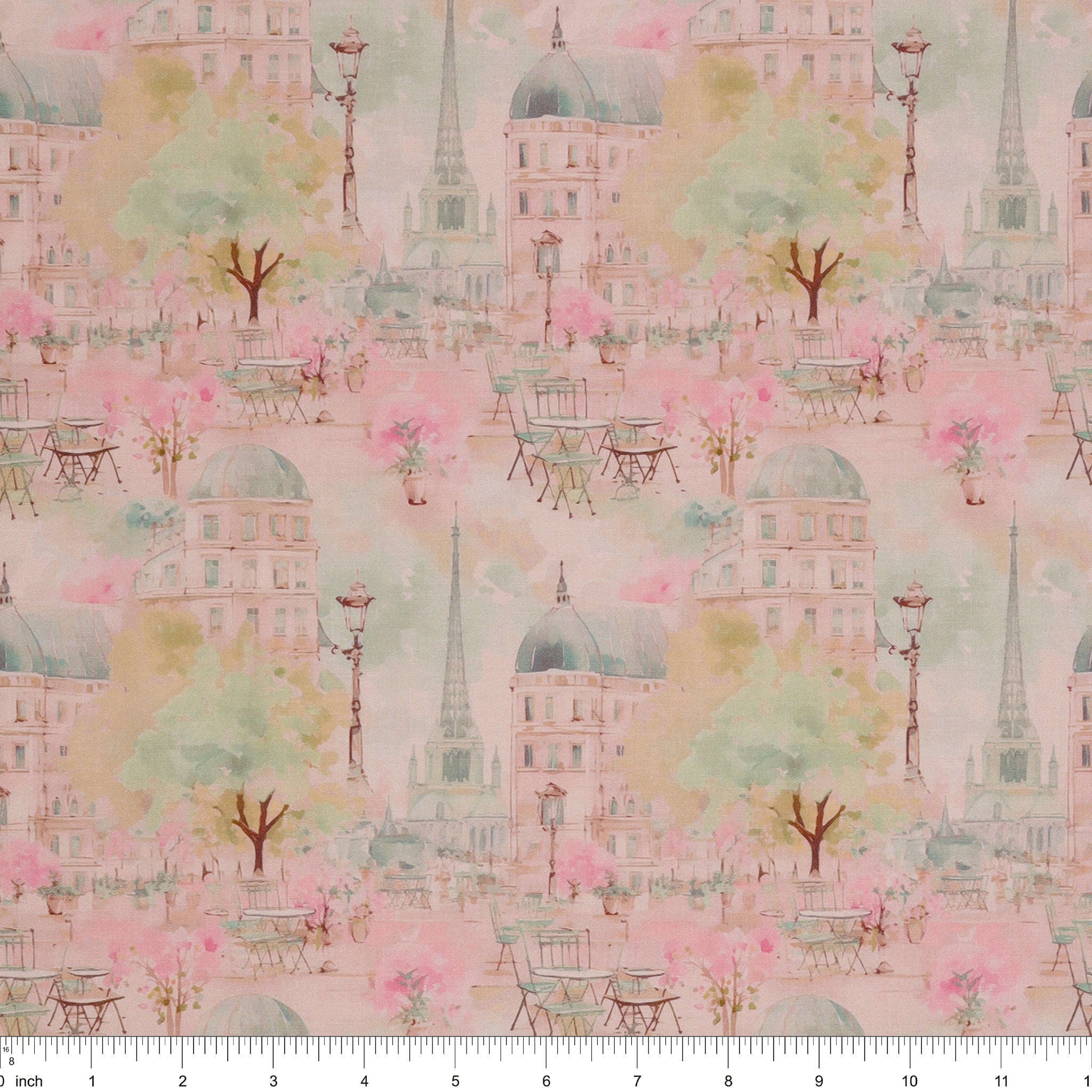 En Vogue Fabric Collection - Paris en Vogue Pink: with ruler for scale CL64250101-01
