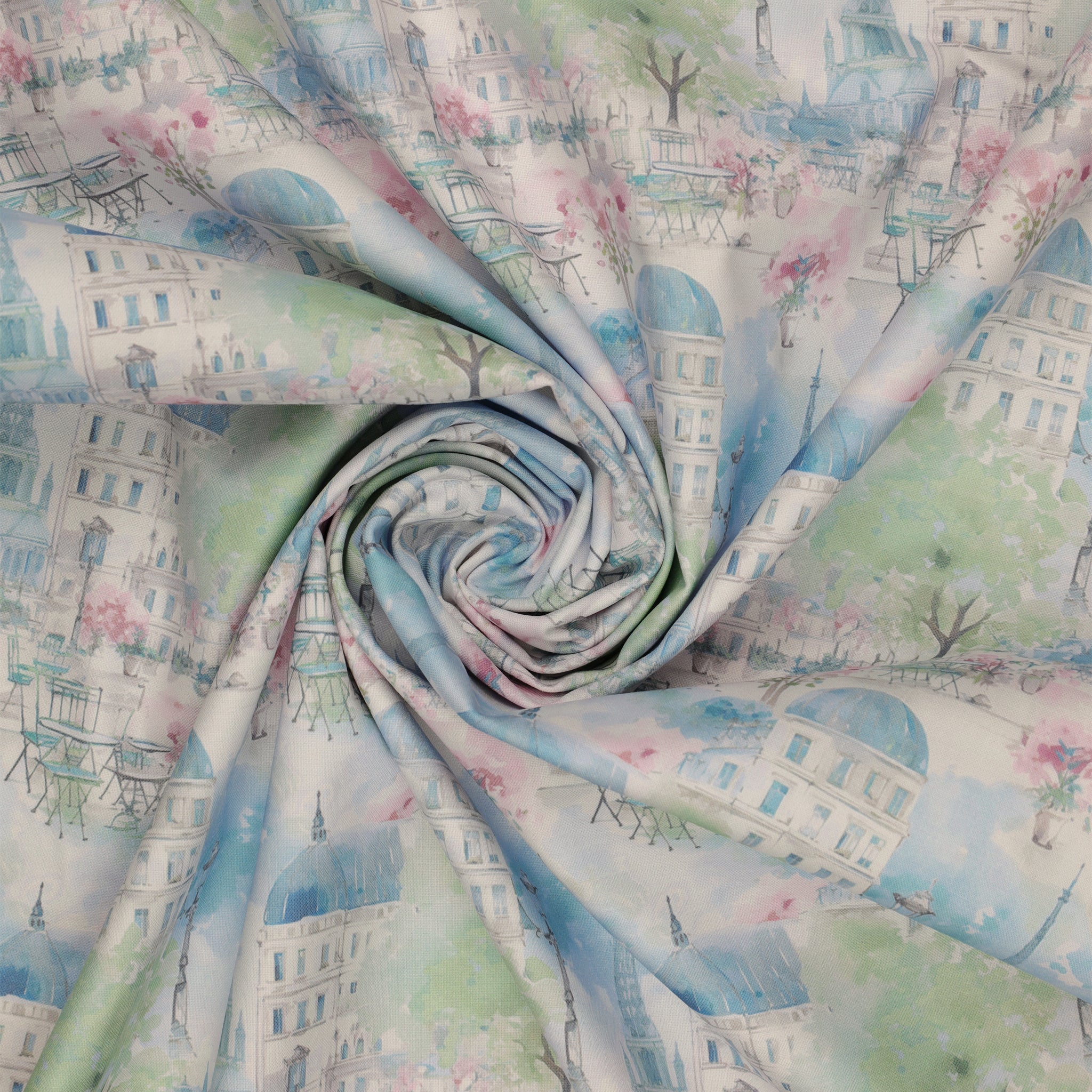 En Vogue Fabric Collection - Paris en Vogue Blue: swirled CL64250101-02
