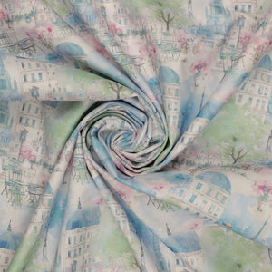 En Vogue Fabric Collection - Paris en Vogue Blue: swirled CL64250101-02
