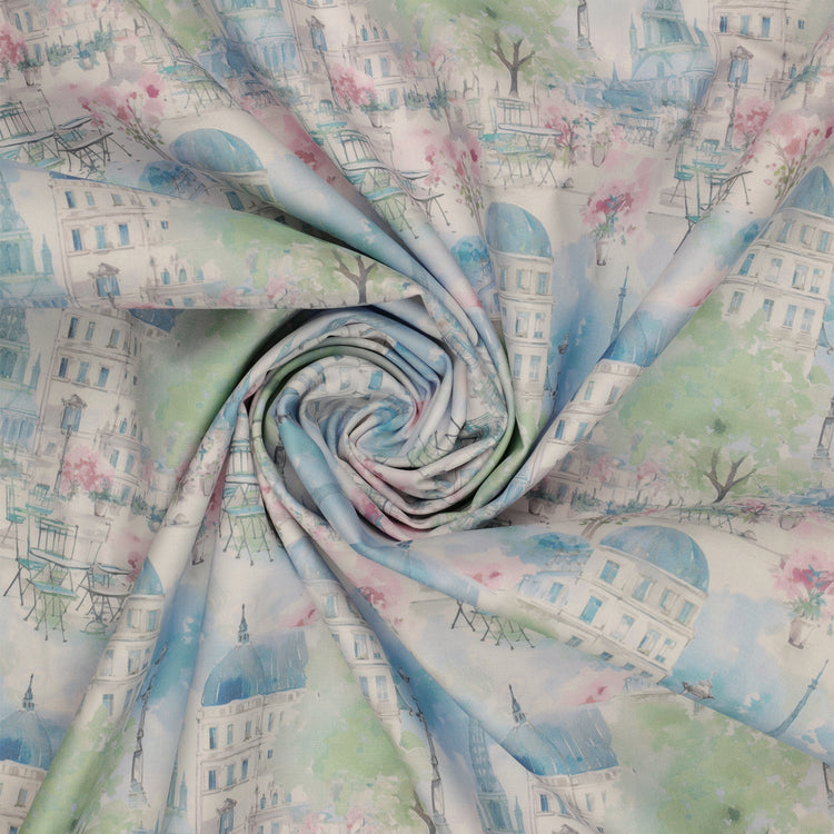 En Vogue Fabric Collection - Paris en Vogue Blue: swirled CL64250101-02