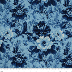 En Vogue Fabric Collection - Flower Shop Blue: with ruler for scale CL64250106-02