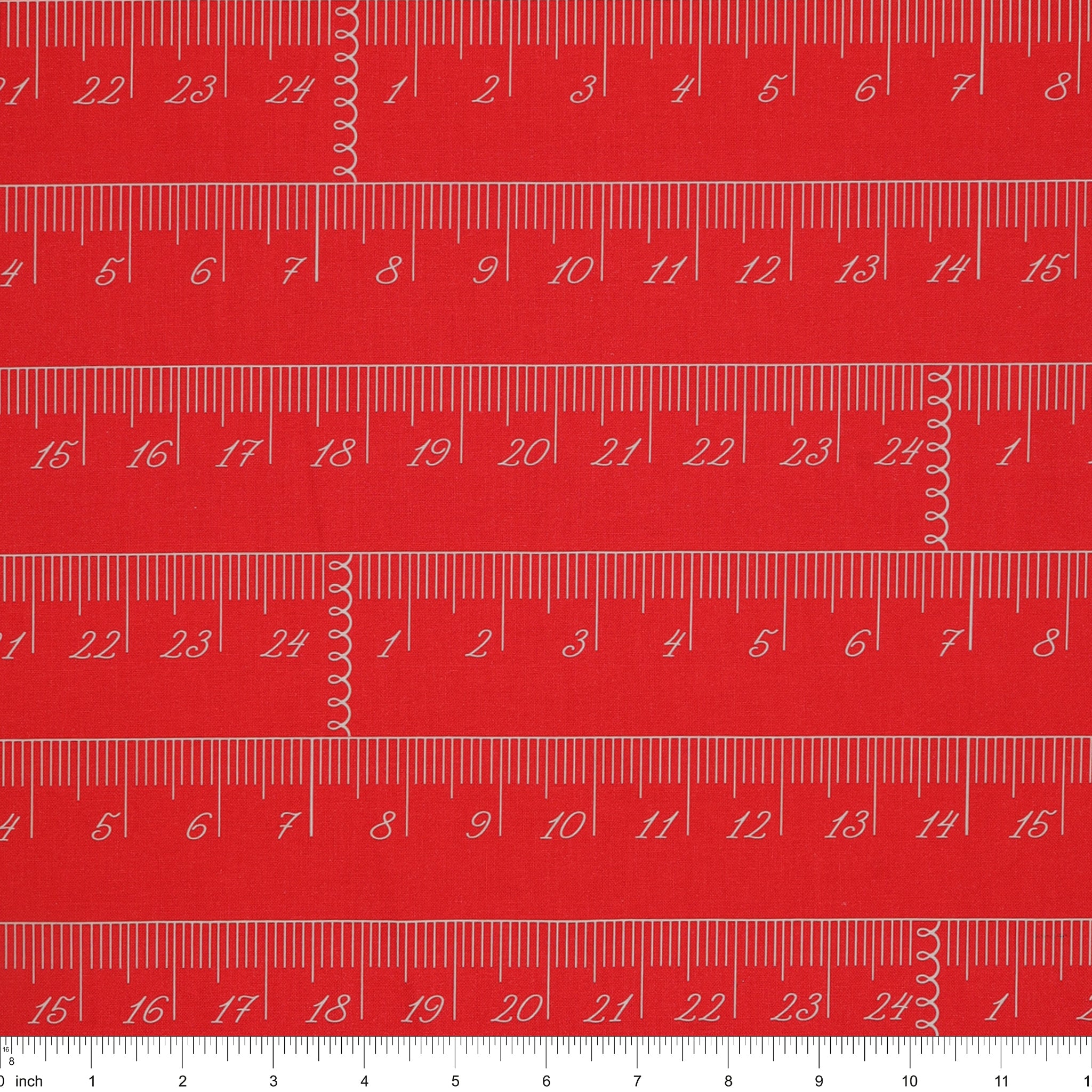 En Vogue Fabric Collection - Chic Rulers Coral: with ruler for scale CL64250107-01