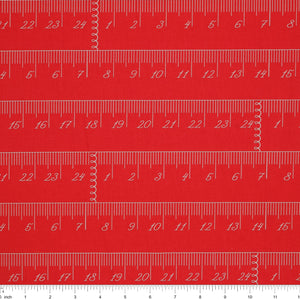 En Vogue Fabric Collection - Chic Rulers Coral: with ruler for scale CL64250107-01