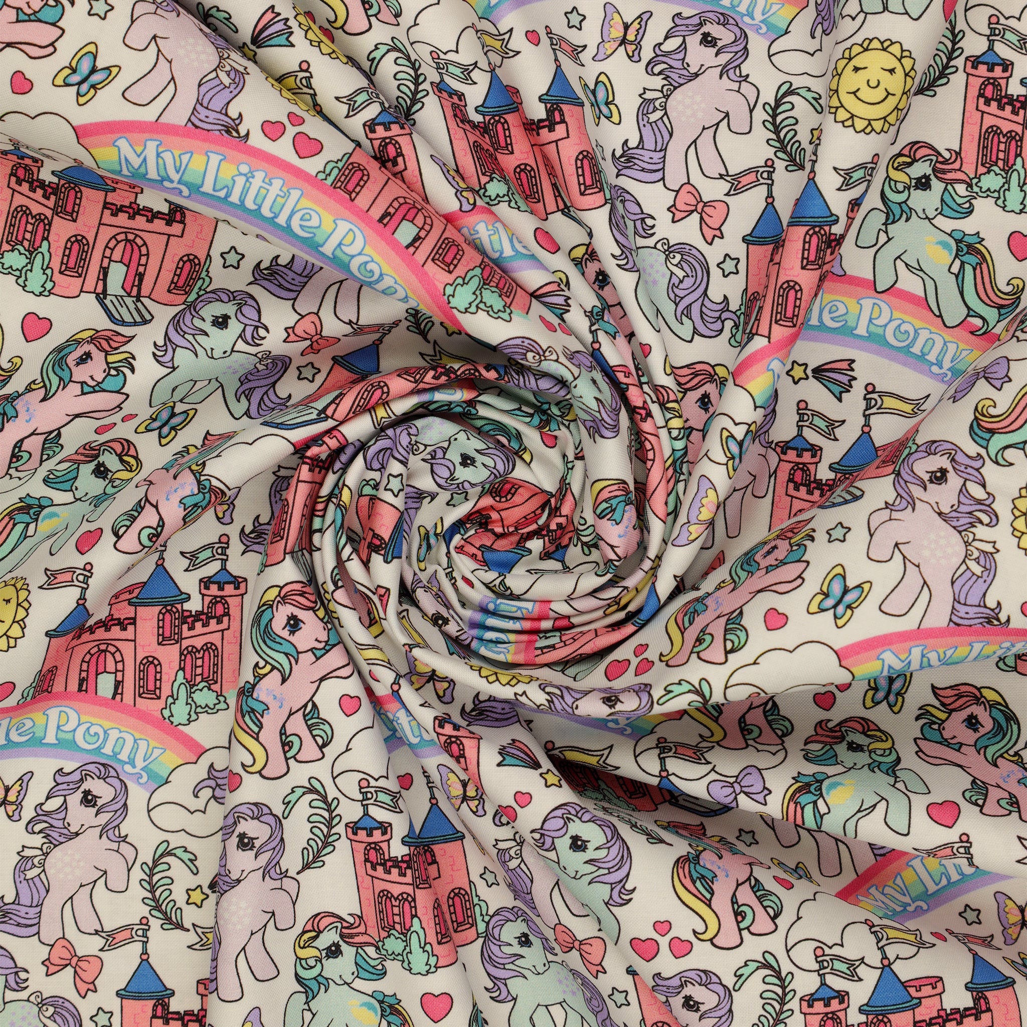 My Little Pony Retro Fabric Collection - My Little Pony Castle: swirled CL95010201-01 