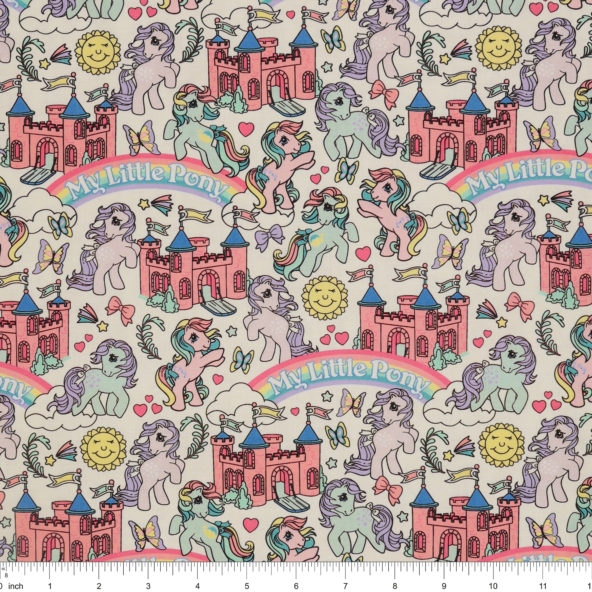My Little Pony Retro Fabric Collection - My Little Pony Castle: with ruler for scale CL95010201-01