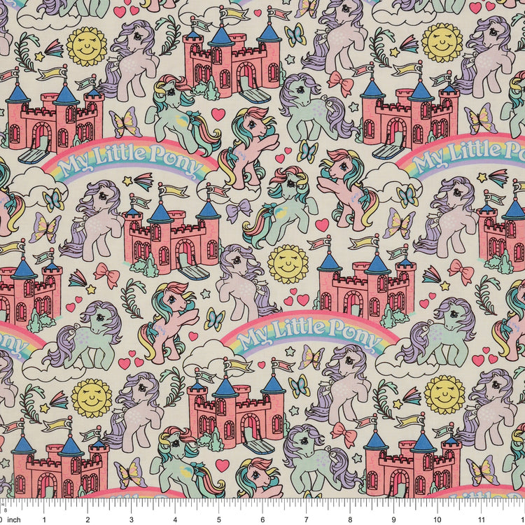 My Little Pony Retro Fabric Collection - My Little Pony Castle: with ruler for scale CL95010201-01