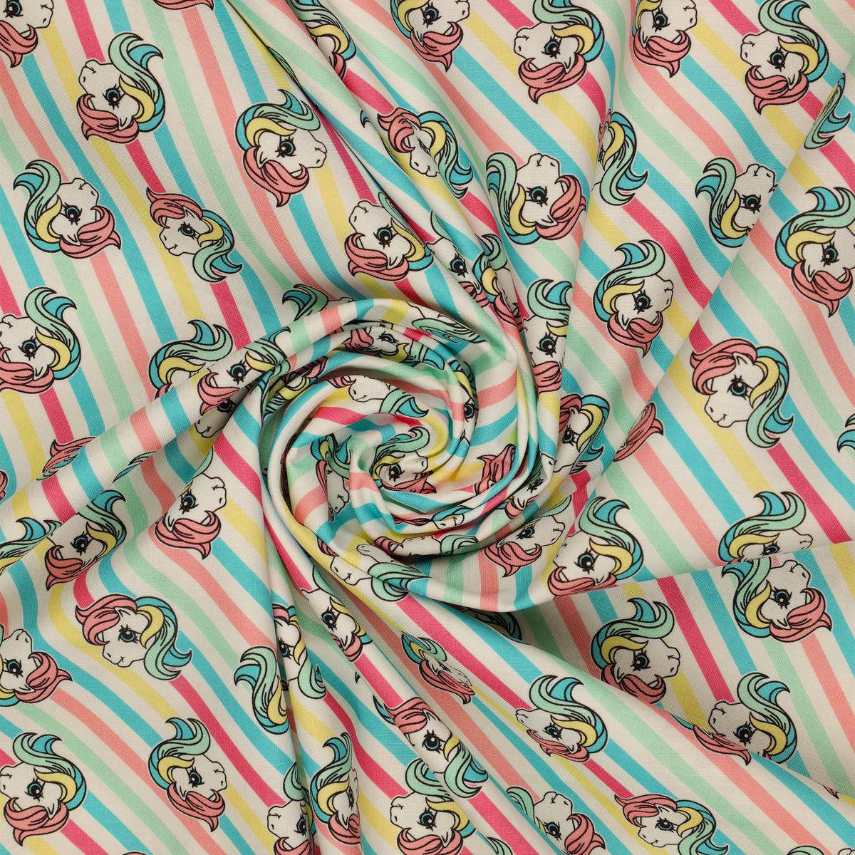 My Little Pony Retro Fabric Collection - Pony Stripe: swirled CL95010204-01