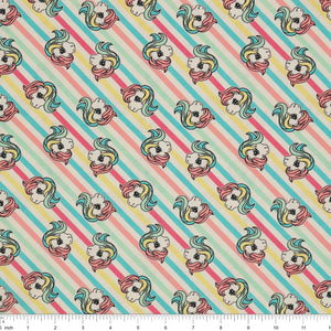 My Little Pony Retro Fabric Collection - Pony Stripe: with ruler for scale CL95010204-01