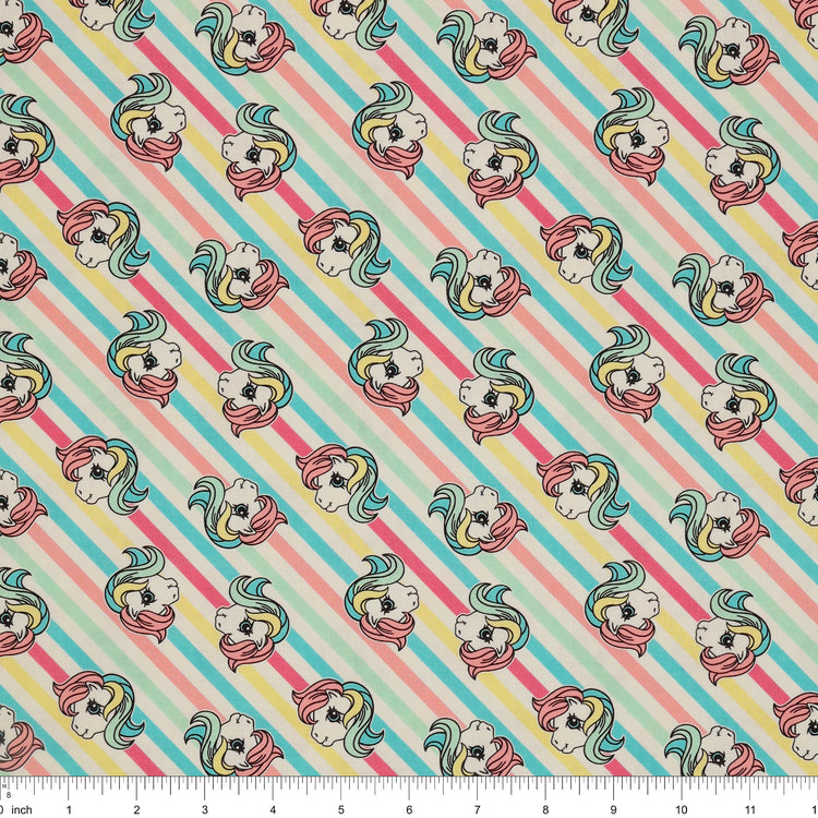 My Little Pony Retro Fabric Collection - Pony Stripe: with ruler for scale CL95010204-01