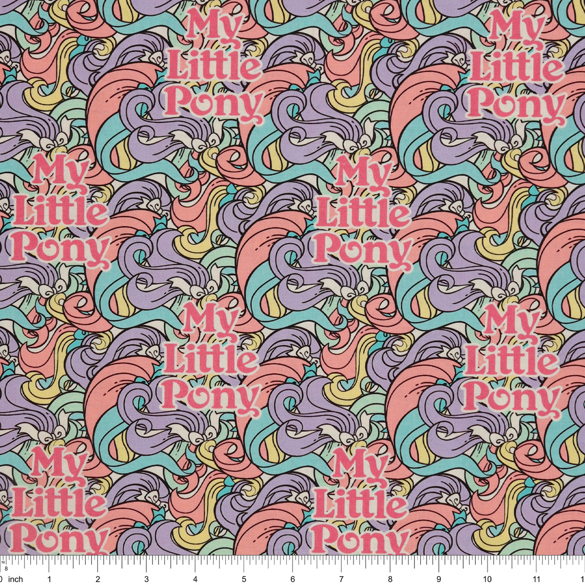 My Little Pony Retro Fabric Collection - Pony Tails: with ruler for scale CL95010205-01