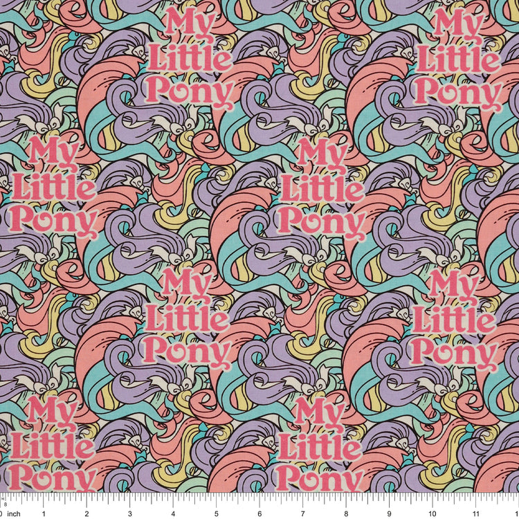 My Little Pony Retro Fabric Collection - Pony Tails: with ruler for scale CL95010205-01