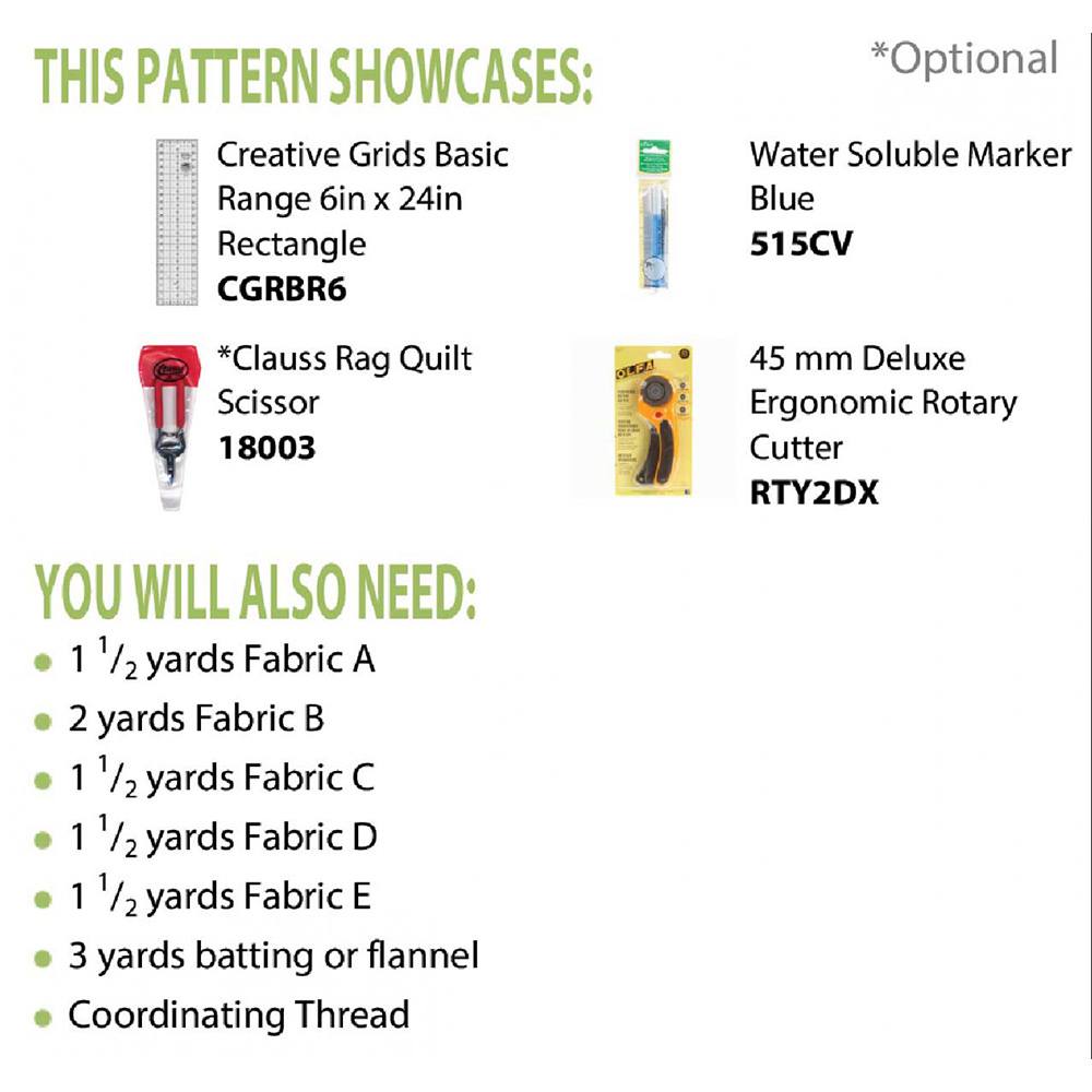 Cut Loose Press, Baby Rag Log Cabin Quilt Pattern image # 74579