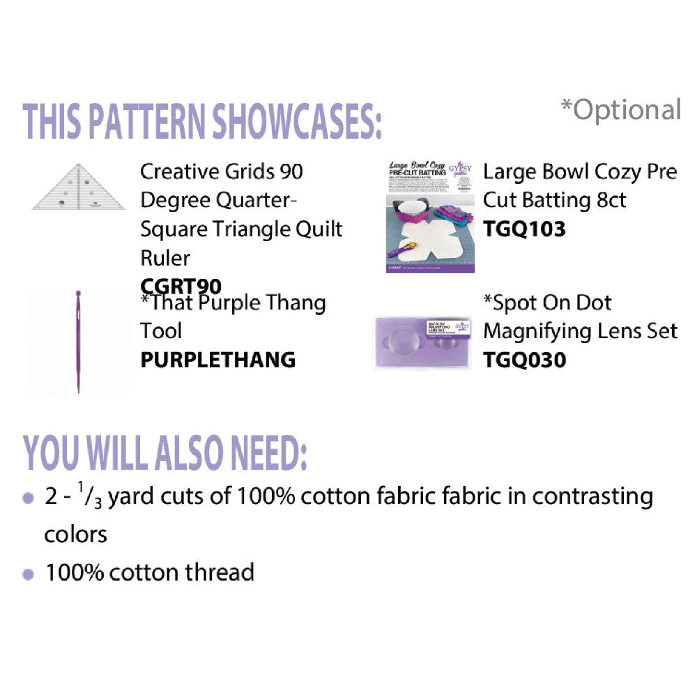 Cut Loose Press, Color Blocked Bowl Cozy Pattern image # 81059