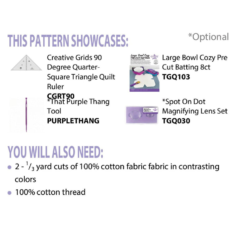 Cut Loose Press, Color Blocked Bowl Cozy Pattern image # 81059