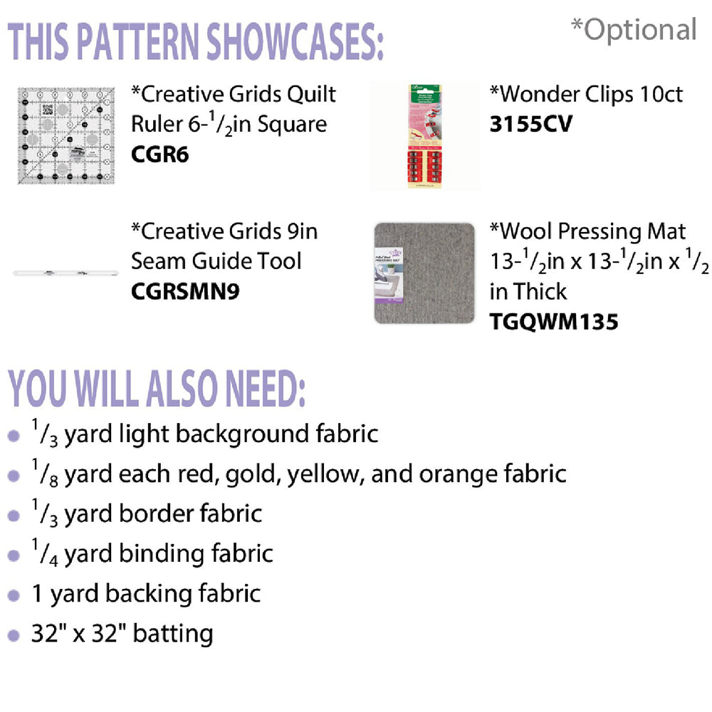 Cut Loose Press, Falling For You Table Topper Pattern image # 81053