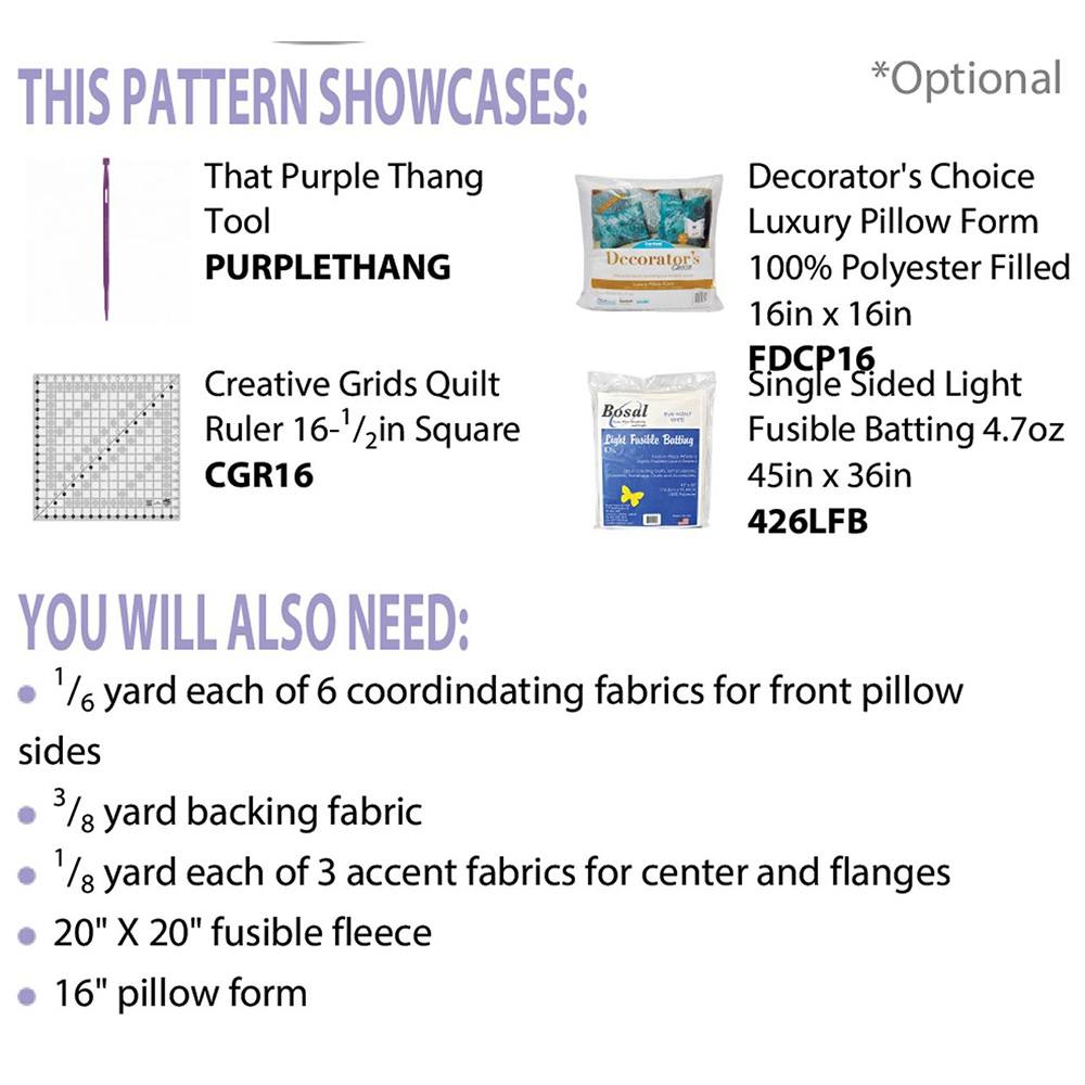 Cut Loose Press, Beginner Rotary Cutter Pillow Pattern image # 75310