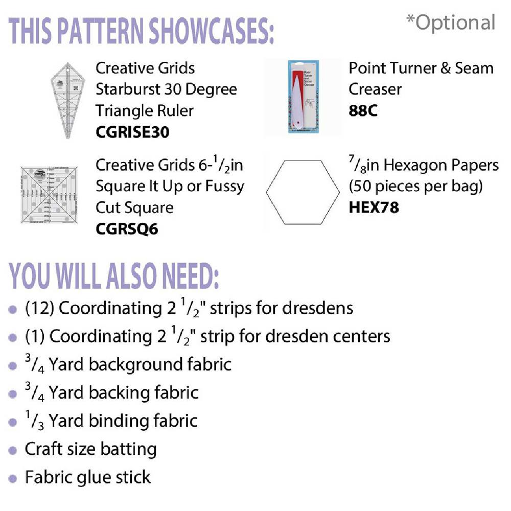 Cut Loose Press, Dresden Hexies Pattern image # 66537